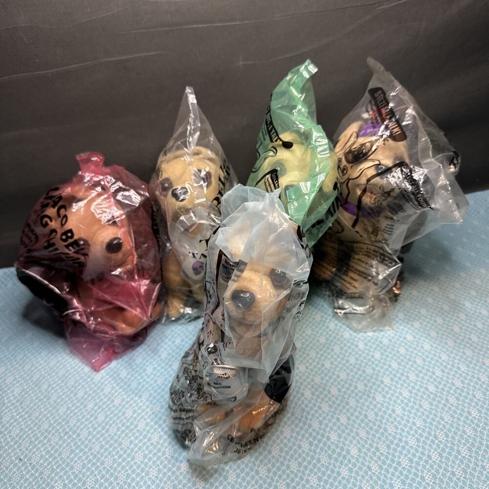 5 Taco Bell Dog Plush talking Chihuahua dog SEALED Need Batteries 1 Works